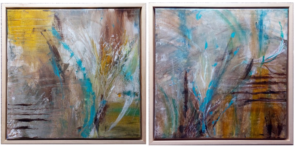 Neue Gemälde von Jutta Jung- Diptychon -Traumlandschaften 1 und&nbsp;2