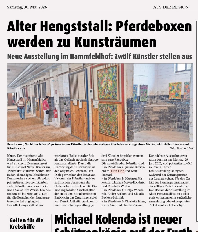 Alter Hengststall: Pferdeboxen werden zu Kunsträumen